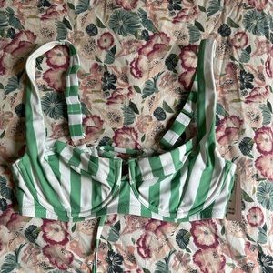 Green and white stripe bikini top Victoria’s Secret